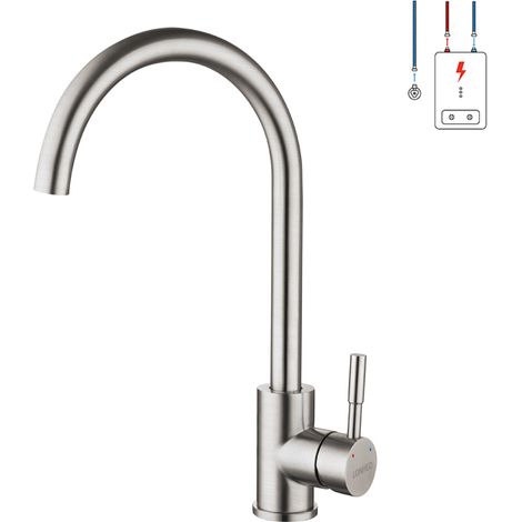 Lonheo Niederdruck Küchenwasserhahn Edelstahl Armatur, 360° Schwenkbar Küche Mischbatterie Einhebelmischer (1/5)