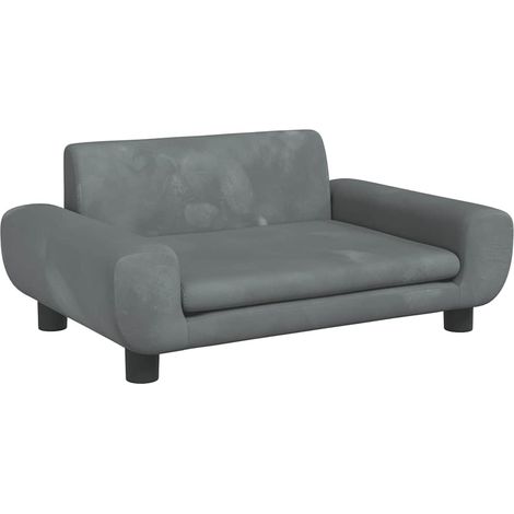 Canapé pour enfants gris foncé 70x45x33 cm velours