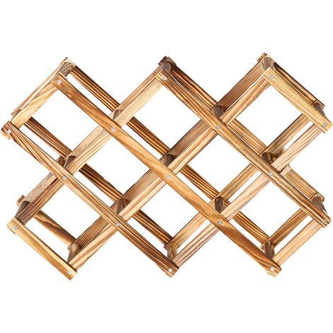 Casier à vin en bois pour 10 bouteilles pliable empilable (1/2)