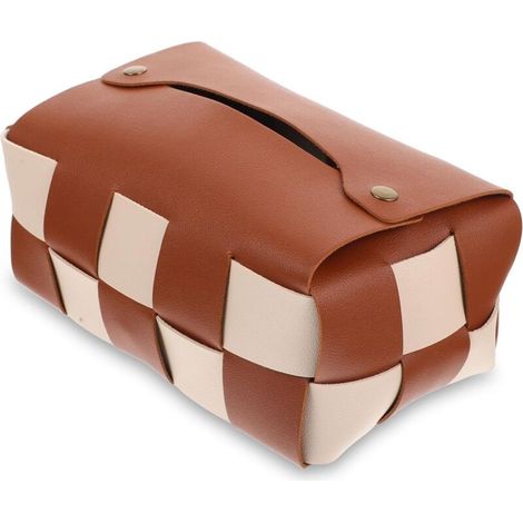 1 Stück, elegante Taschentuchbox aus Leder, Halter für Zuhause und Büro, schickes und praktisches Deko-Accessoire für Wohn- und Schlafzimmer (1/5)