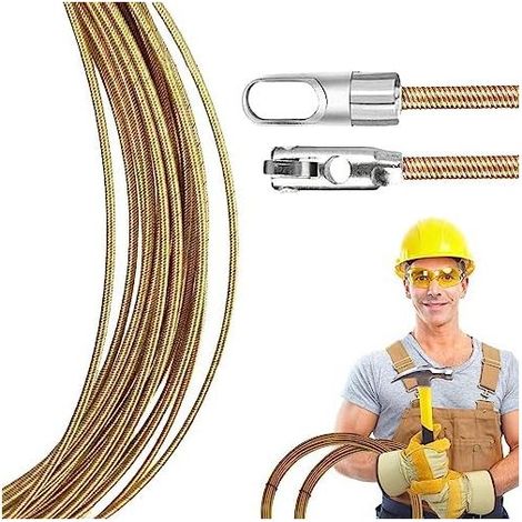 Elektrischer Kabeleinzieher - 5/10 m Elektrischer Feder-Kabelbinder-Auszieher Verbessertes Ausziehwerkzeug Größere Führungsöffnung für Flachköpfe + Rolle 5 Meter (1/5)