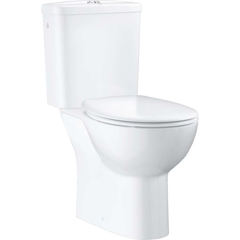 Grohe – WC à poser céramique émaillée blanc alpin – Réservoir mural double chasse 6/3L – Abattant softclose en duroplast – 39347000 (1/3)