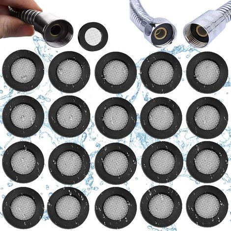20 Pièces Joint en Acier Inoxydable Rondelle en Caoutchouc, Filet Filtre en Acier Inoxydable Joint, Rondelle Caoutchouc Joint Torique Filtre, Crépine, Salle De Bains, Douche, Bague d'Étanchéité (1/5)