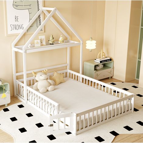 letto 140x200 con tetto e guardaroba bianco OKMYHOME (1/5)