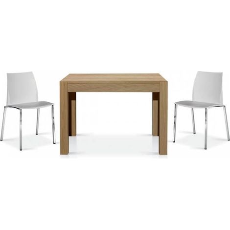 Tavolo Moderno Rovere Naturale 110 x 80 Dimensione Tavoli: 110 x 80 + 1 allunga 50 cm