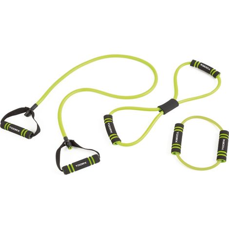 Set attrezzi elastici impugnature soft touch - 3 livelli di resistenza (1/2)
