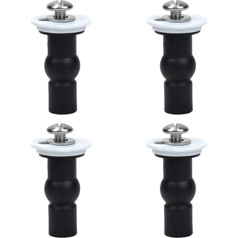 Raccords de siège de toilette, Lot de 4 charnières de siège de toilette Vis Fixations de siège de toilette Écrous supérieurs en caoutchouc expansibles Vis