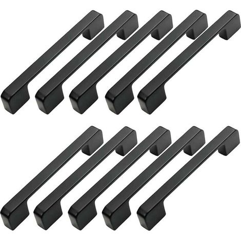 ZVD-10 tiradores para muebles con distancia entre ejes de 96 mm, color negro, para puerta de cocina, barra de muebles, color negro, 96 mm (1/4)