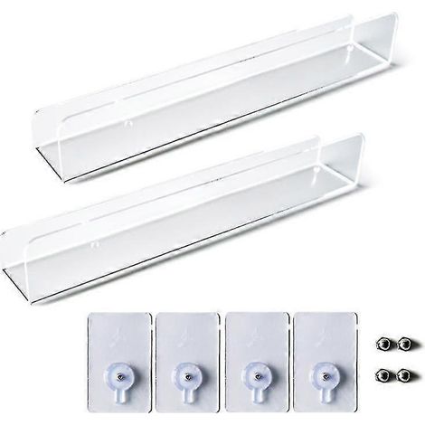 Lot de 2 étagères murales transparentes pour disques vinyles, support en acrylique pour albums. (1/5)