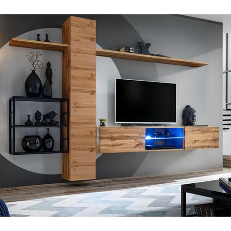 Ensemble Meuble TV "Switch V" 270cm Naturel & Noir (1/4)