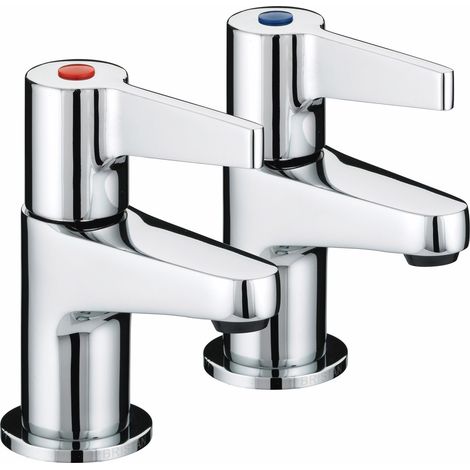 Bristan DUL 1/2 C Design Utility Lever Basin Taps Chrome Basin Pillar Taps Pair (1/2)