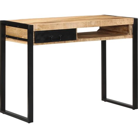 Bureau 100x50x75 cm bois de manguier brut massif