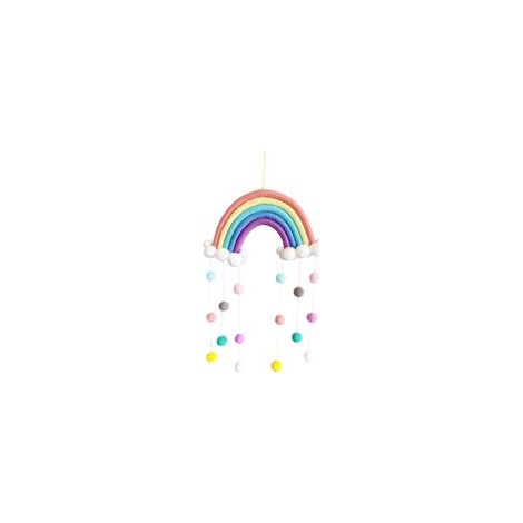 Tenture murale macramé arc-en-ciel bohème, tissée à la main, modèle CH5A-1 – (1/5)