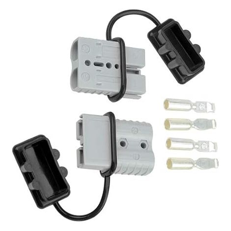 Kit de connecteur de déconnexion Rapide de Batterie 120A pour connecteur de treuil de remorque Gris (1/5)