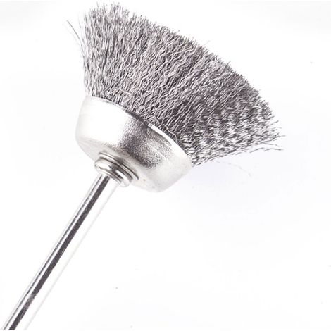 Paquete de 30 cepillos de alambre con vástago de 3 mm para eliminar rebabas, óxido y pulir superficies metálicas y no metálicas. Decapado y pulido. (1/2)