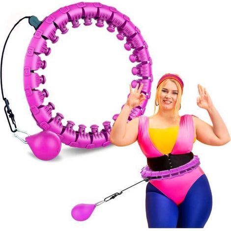 Cerceau Fitness - AUDBURN - Hula Hoop Réglable - Massage 360° - Couleur Rose - Adultes & Enfants (1/4)