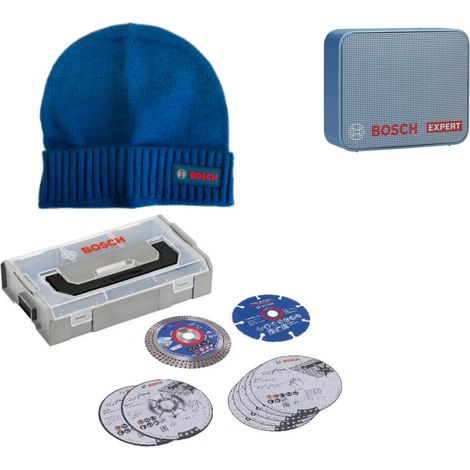Bosch EXPERT 76mm Trennscheiben Aktionsset inkl. Mini L-Boxx & JBL GO2 Lautsprecher, Beanie (1/2)