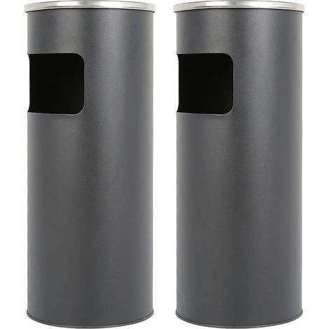Standaschenbecher,Aschenbecher für draußen,Standascher,Mülleimer,Schwarz (1/5)