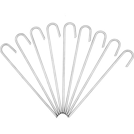 Piquet De Fixation - 100 Pièces - Acier Galvanisé - Pour Tuyau Irrigation - Jardin Et Serre - 200x20x4 Mm (1/5)