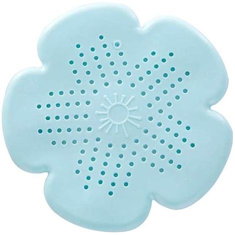 Filtre de bonde, bouchon de bonde de sol, filtre de bonde de cuisine en forme de fleur, accessoire de douche/salle de bain anti-cheveux, passoire d'évier verte 15,5 x 15,5 cm (1/2)