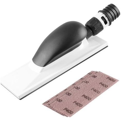 Bloc de ponçage Pratique avec poignée et aspiration pour bandes de ponçage 70x200mm, pour ponçage à main sans plâtre, livré avec 5 PCS de feuilles de ponçage en maille (1/5)