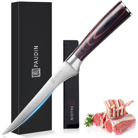 Couteau à Filet, Couteau Cuisine, 15 cm Couteaux Cuisine, Couteaux de Chef Acier Inoxydable, avec Poignée Ergonomique, Boîte Cadeau, pour Cuisine, Restaurant (1/5)