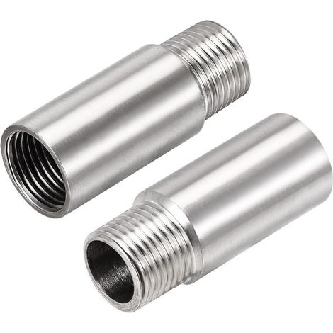 Ensemble de 2 rallonges de pommeau de douche, 60 mm, 1/2 PT, en acier inoxydable, pour accessoires de salle de bain (1/4)
