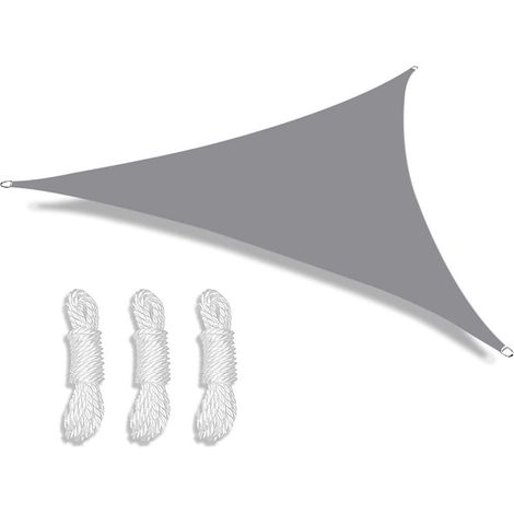 Voiles d'ombrage Imperméable Protection solaire triangulaire - Parasol extérieur - Pour jardin,patio,piscine - Parasol de camping Gris,2 x 2 x 2m (1/5)