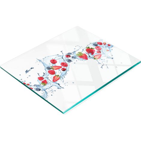 Dekoratives Schneidebrett aus gehärtetem Glas für Obst und Wasser, 60 x 52 cm (1/5)