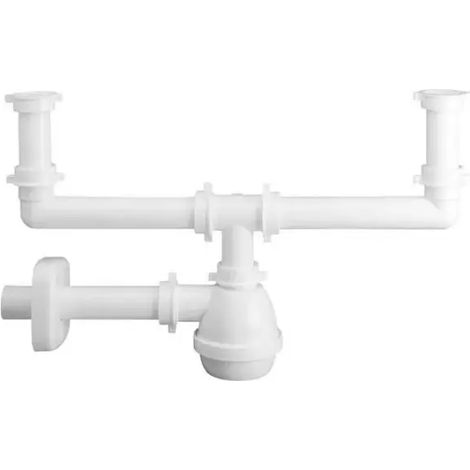 Sifone lavello 2 vie senza piletta 11/2 PP inox ceramica LIRA