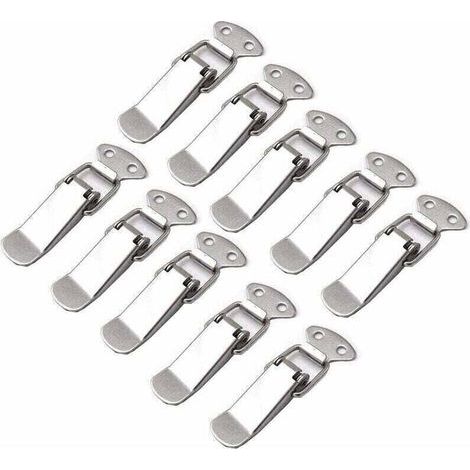 10 Pièces Loquet à Ressort Bascule Acier Inoxydable Fermeture à Levier Tiroir Hardware pour Coffre à Outils valise et Coffre (1/4)