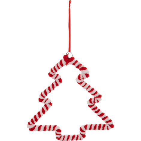 Soggetto orzo zucchero albero tessile h.15cm rosso - Feeric lights & christmas