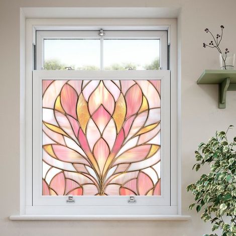 Selbstklebende Fensterfolie in Regenbogenfarben，statisch haftende Vinyl-Fensterfolie für mehr Privatsphäre，50 x 63 cm (1/5)