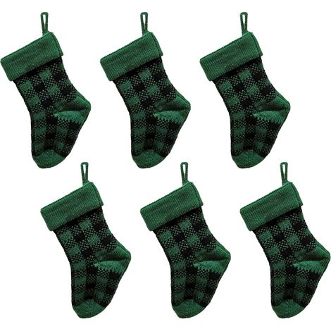 6 petites chaussettes de Noël tricotées, décorations de Noël, sacs cadeaux de Noël (1/5)