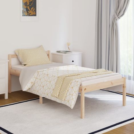 Lit adulte Moderne - Cadre de lit pour Adultes, Enfants pour Couchage Bois de pin massif 90x190 cm Simple -97962 (1/5)