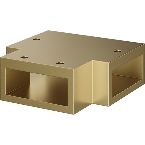 Colore 8mm/10mm Brushed Brass T-Piece for Joining Flat Support Bars (1/5)