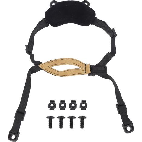 Sangle de menton réglable 4 points pour casque MICH, accessoire noir adapté aux activités extérieures, fixation sécurisée (1/5)