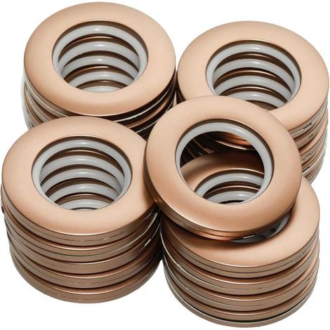 Anelli per tende - adatti per tende da doccia, tende, pannelli oscuranti, ecc. - 20 anelli, oro rosa, diametro interno 42 mm (1/5)