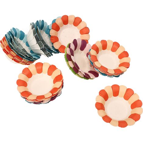 Ensemble de 50 bols en papier en forme de pétales pour la décoration de chambres d'enfants, faits main et empilables.-AquaForge (1/5)