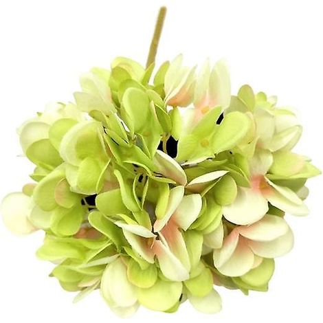Fleur artificielle vintage réaliste, longue tige, grandes feuilles vertes, hortensia, fausse plantevert clair (1/5)