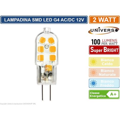 UNIVERSO G4-05 LAMPADINA LED G4 2W BULB CHIP SMD 300° 200 LUMEN AC/DC 12V - Colore Luce: Bianco Caldo (1/3)
