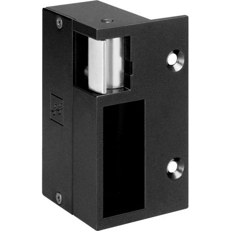 Gâche électrique pour serrure horizontale applique – Résistance à l'effraction 4000N – Coffre en zinc – Dimensions 52x90x31mm – Finition noire – Effeff