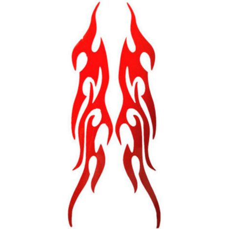 Motorcycle Flame Sticker Hot Rod Fire Decals Tribal Flame Light Up Retro Reflective Stickers Decal for Motorcycle Bike Helmet Cane Walker (Red)