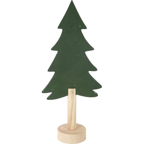 TrendLine Deko Holz Tannenbaum 31 x 6,5 x 13 cm grün Figur