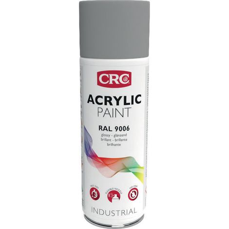 Peinture aérosol CRC Acryl RAL, Argent RAL 9006 Brillant, 400ml ( Prix pour 1 )