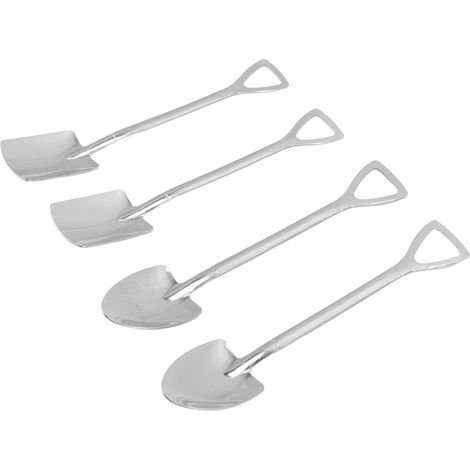Melonenausstecher aus Edelstahl, 4-teiliges Set: 2 spitze Ausstecher + 2 quadratische Dessertausstecher (1/5)