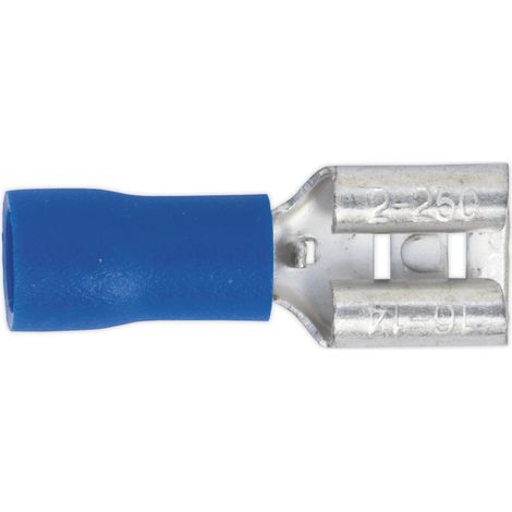Sealey Push-On Terminal 6.3mm Female Blue Pack of 100 BT20