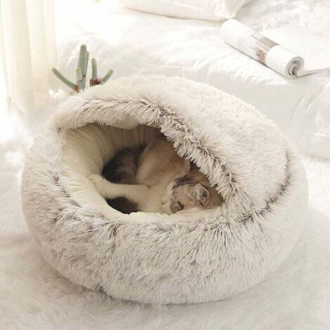 Coussin moelleux anti-stress pour chien et chat – Lavable – Confortable et antidérapant – 50cm marron (1/5)