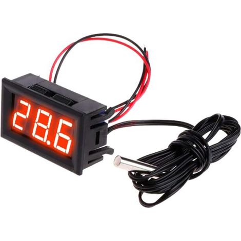 Thermomètre numérique LED 12V pour incubateur, aquarium, température rouge, écran digital, lecture précise, compatible volaille et reptiles (1/3)