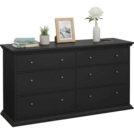 Dmora - Kommode Gladys, Wohnzimmerbuffet, Wohnzimmer-Sideboard, Moderne Küchen-Speisekammer, 163x52 h88 cm, Schwarz